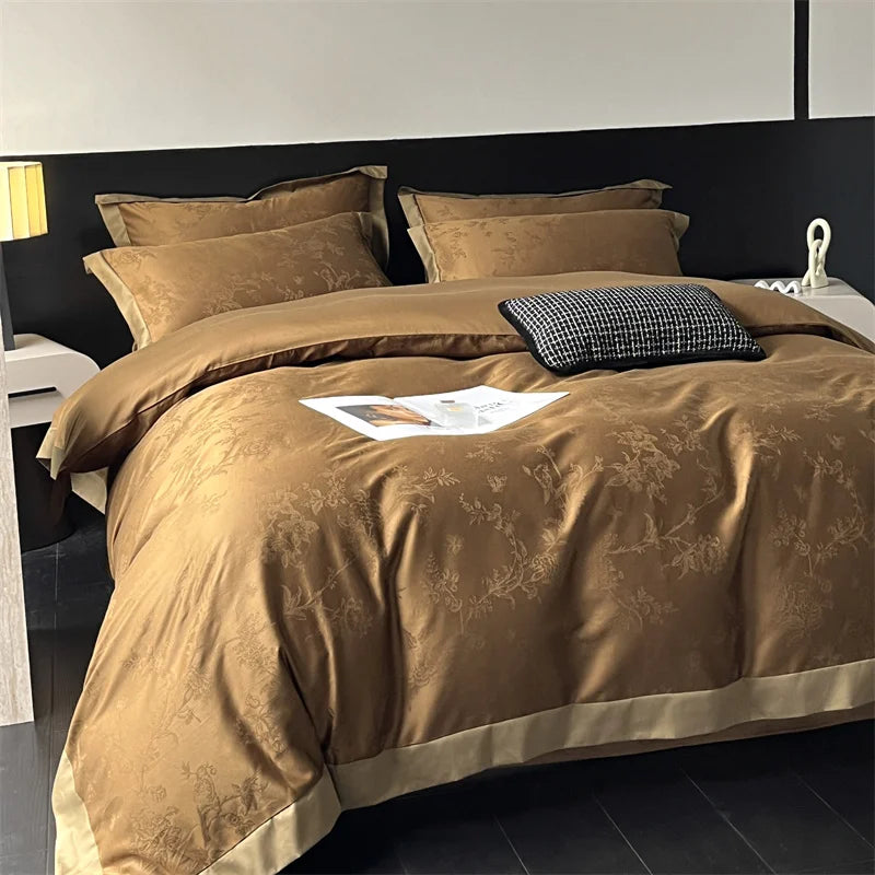 Decorbites™ Jacquard-Bettwäsche-Set - Lyocell-Baumwoll-Bettwäsche, Laken, Kissenbezug, Steppbettbezug