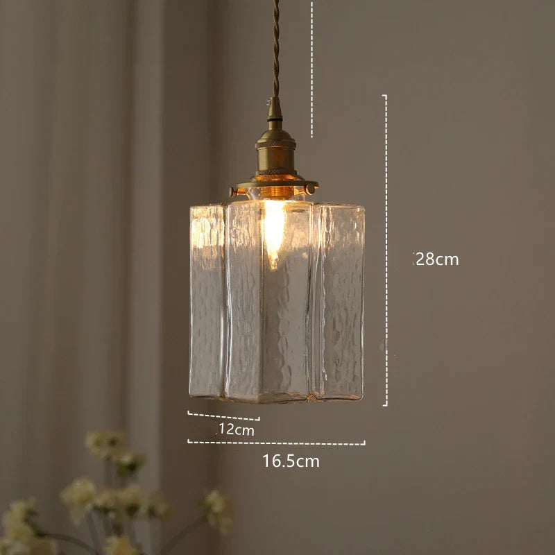 DecorBites™ Green Glass LED Hanging Light Fixture Copper Socket Modern Pendant Lamp