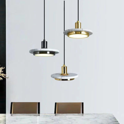 DecorBites™ Gold Copper Saucer Marble Chandelier Luxury Home Decor Bedside Cafe Table