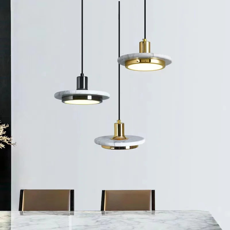 Gold Marble Saucer Chandelier