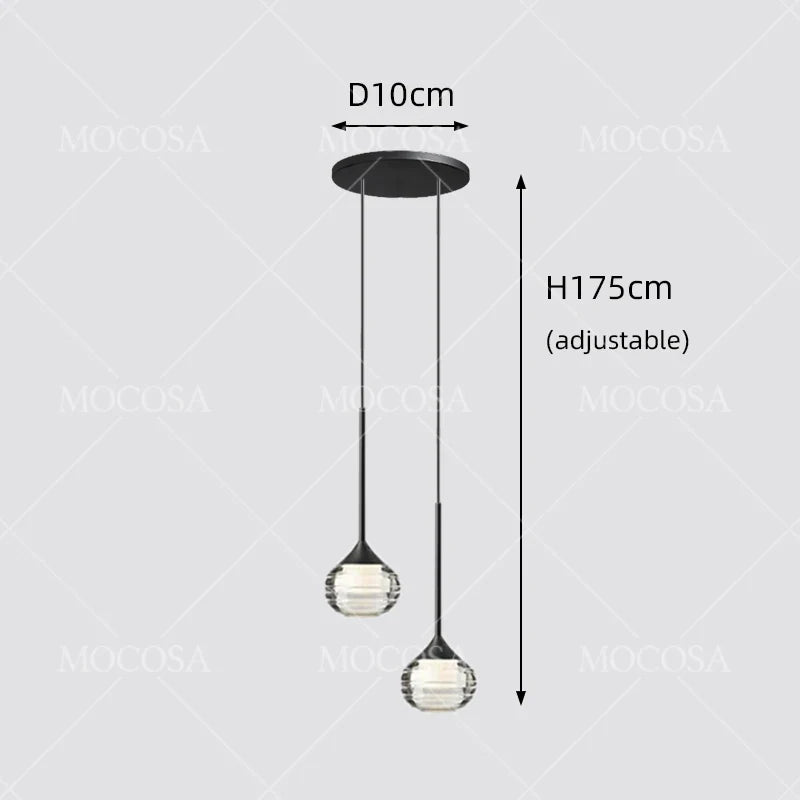 Black Water Drop Acrylic LED Pendant Light