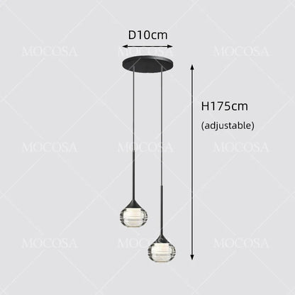 Black Water Drop Acrylic LED Pendant Light