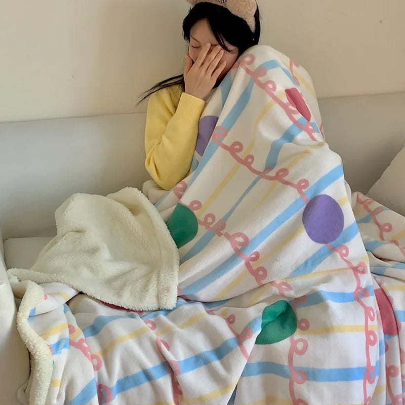 Cartoon Plush Sofa Blanket