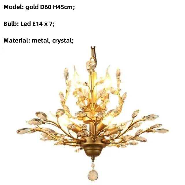 Decorbites™ Kristallbaum-Lüster Deckenleuchte für das Schlafzimmer mit LED E14 Glühbirnen