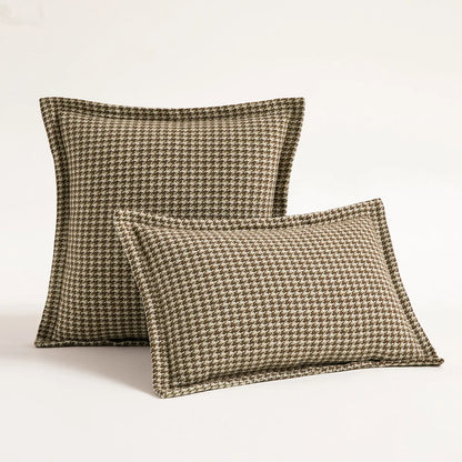 DecorBites™ Hounds tooth Square Cushion Cover 45x45cm Orange Green Blue Black