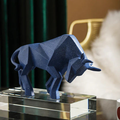 Decorbites™ Geometrische Bison-Skulptur aus Harz für Zuhause und Büro Moderne Dekoration Tischfigur