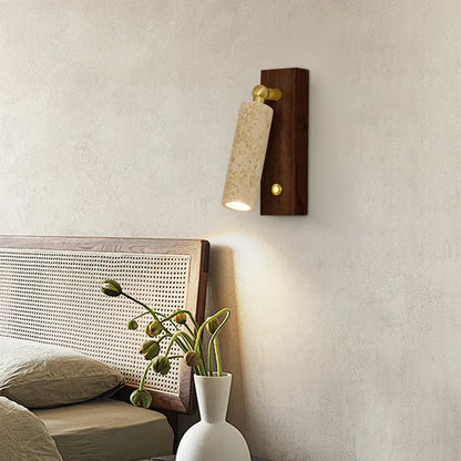 DecorBites™ Copper LED Wall Lamp: Modern Nordic Style Mirror Light with Travertine Switch