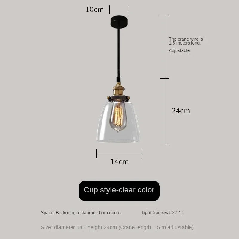 Decorbites™ Bernsteinfarbenes Vintage-Glas-Pendant-Licht für elegante Esszimmer-Dekoration