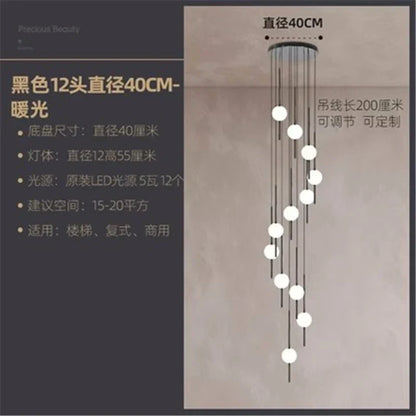 DecorBites™ Glass Ball LED Ceiling Chandelier for Home Decor and Lighting