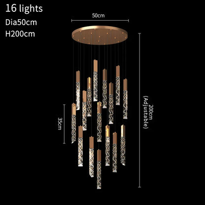 Decorbites™ Kristall-LED-Kronleuchter: Moderner Luxus-Treppenhaus- und Wohnzimmer-Hängeleuchte