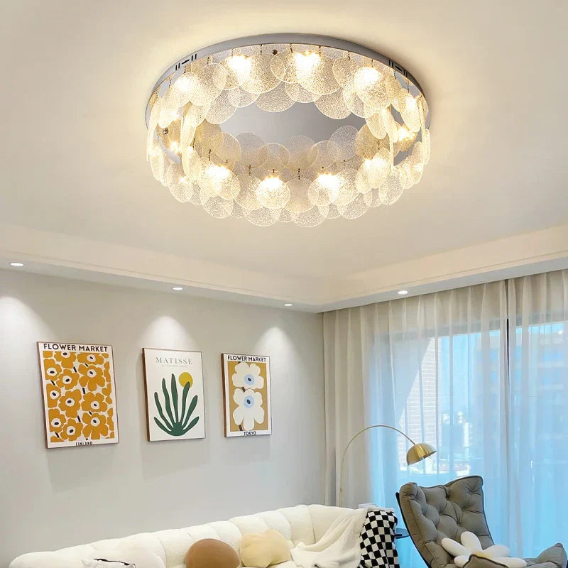 DecorBites™ LED Ceiling Light Stainless Steel Glass Parlor Bedroom Fixture