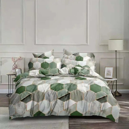 DecorBites™ Honeycomb Marble Patterned Bedding Set, Luxurious Duvet Cover with Pillowcase