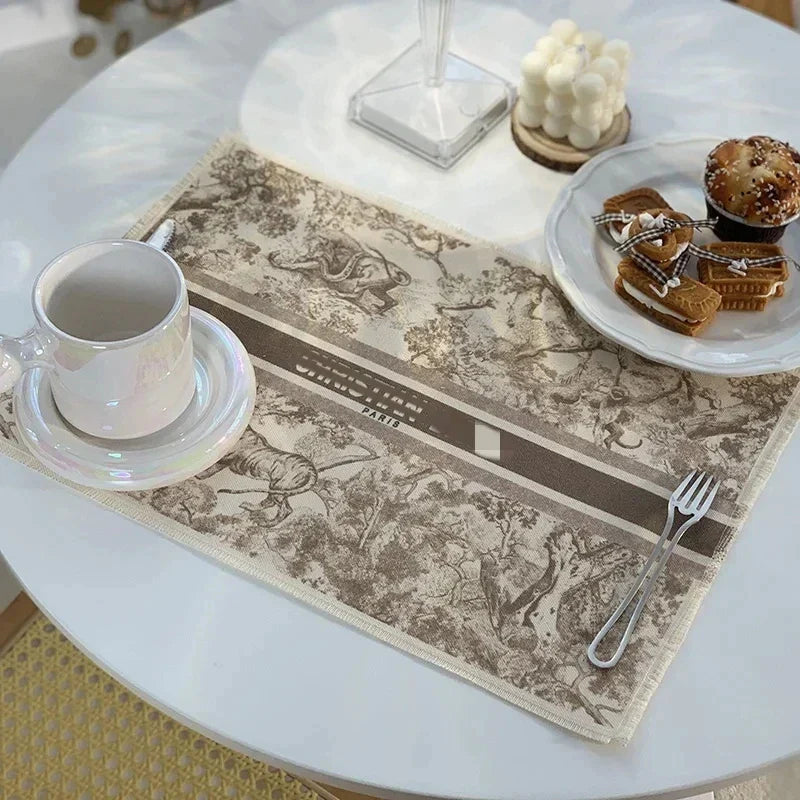 Decorbites™ Baumwoll-Leinen-Platzset - Tischdecken-Polster für Küchen-Essbereich