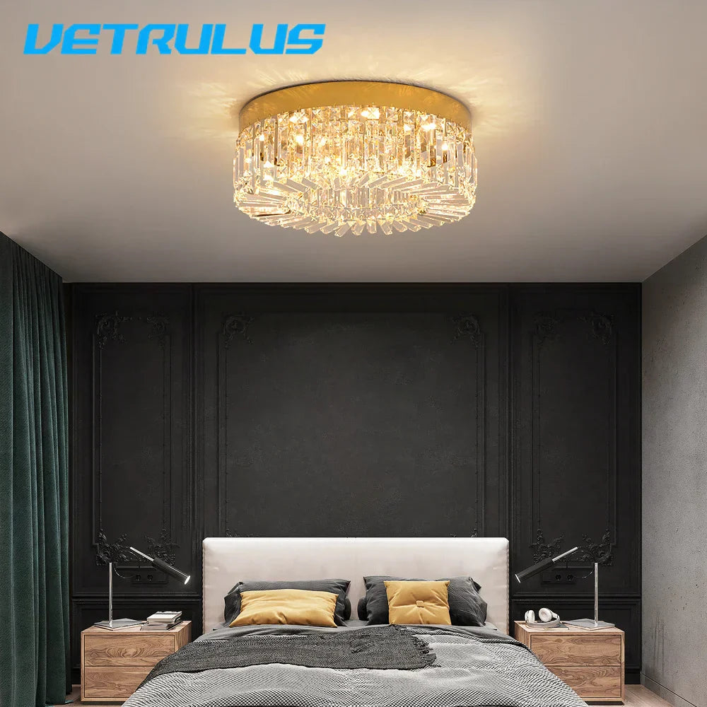 Decorbites™ Kristall-Deckenleuchter: Moderne LED-Runde Pendelleuchte für luxuriöse Wohnraumausstattung