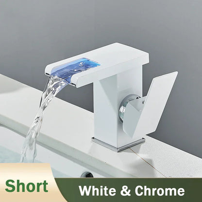 Decorbites™ LED Schwarzer Wasserfall Beckenarmatur: Deckengemontierter Hydroelektrischer Mischbatterie Hahn
