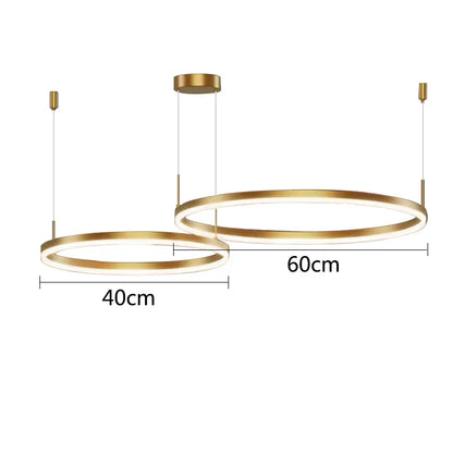DecorBites™ Gold Ring Pendant Lights Circle Acrylic LED Ceiling Lamp