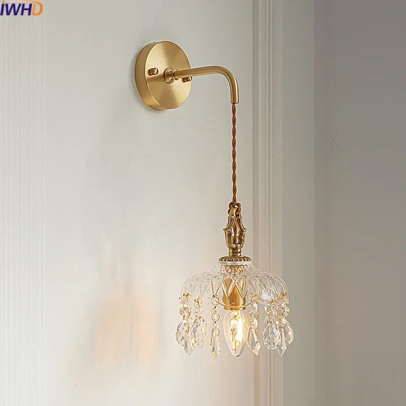 DecorBites™ Crystal Glass LED Wall Sconce - Luxury French Stair Light for Home Decor