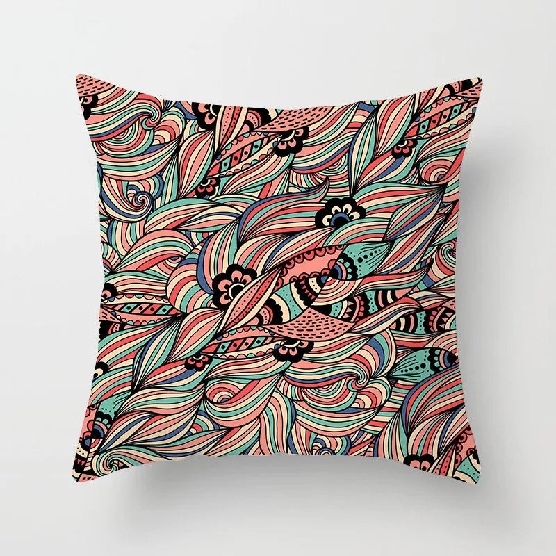 DecorBites™ Geometric Square Pillowcase Ethnic Retro Sofa Pillow Cover 45x45cm Home Decor