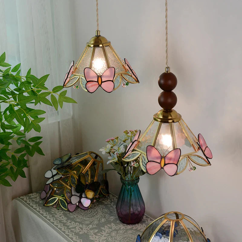 Decorbites™ Klar-Glas-LED-Pendantleuchte Tiffany-Schmetterling Hängelampe