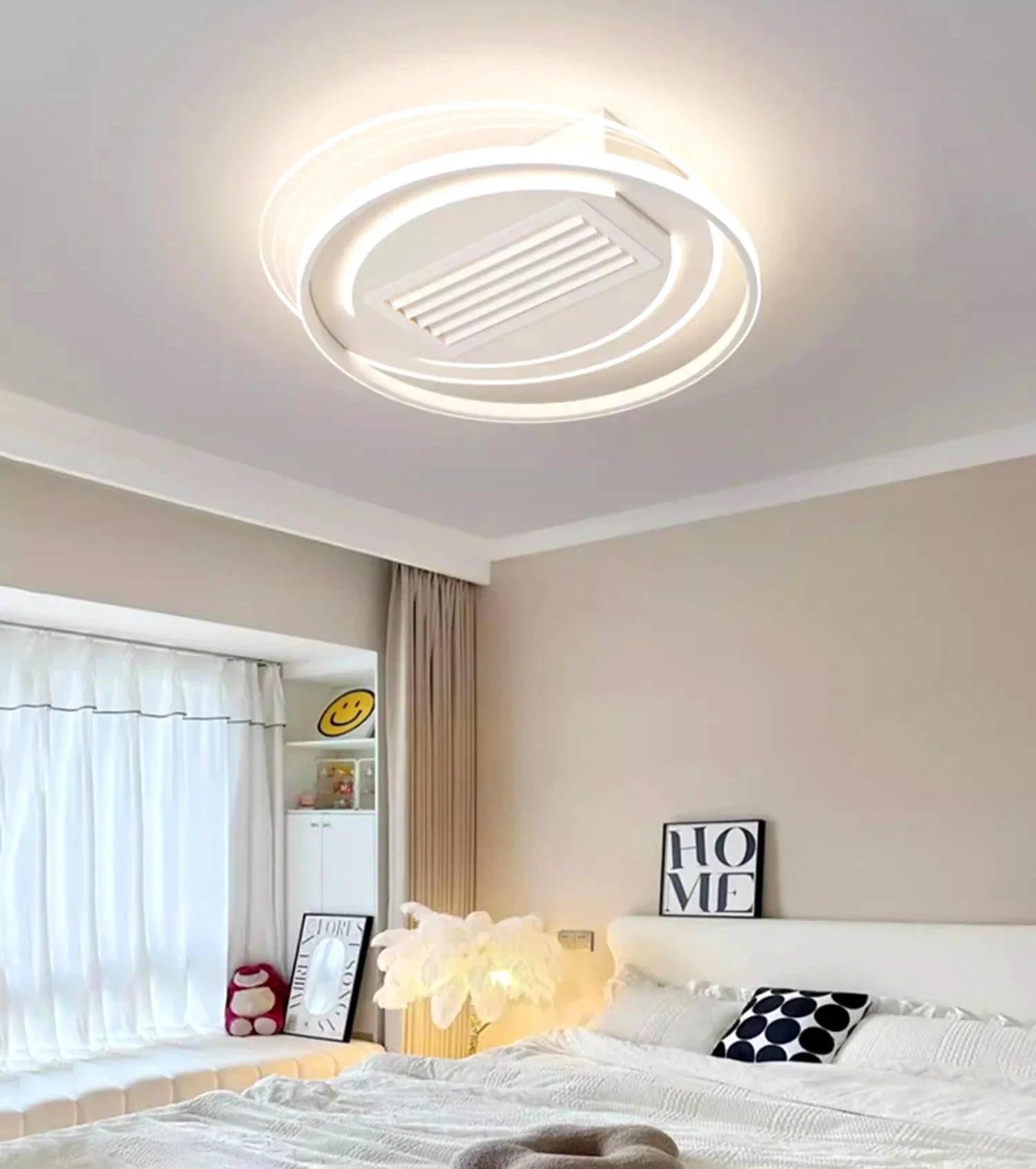 Bladeless LED Ceiling Fan Remote Kids Room