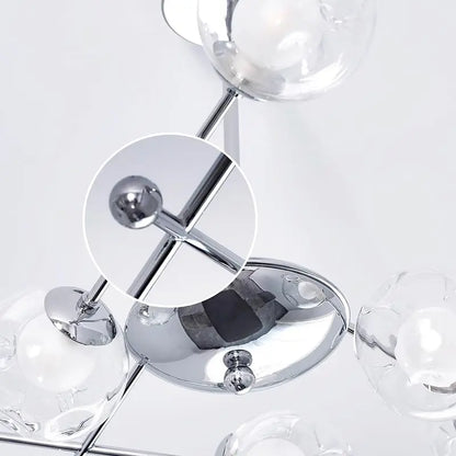 Decorbites™ Glas-Kugeln-LED-Kronleuchter Chrom-Hängeleuchte für die Hausdekoration