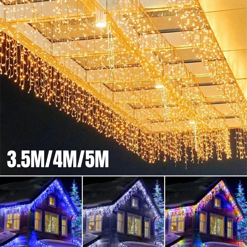 Decorbites™ Eiszapfen-LED-Lichterkette: Festliche Außendekoration für Weihnachten, Party, Patio und Garten
