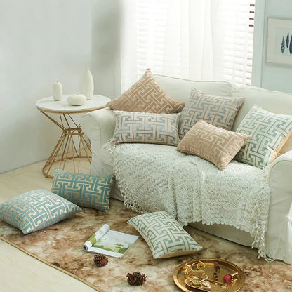 DecorBites™ Geometric Chenille Throw Pillowcase: Hidden Zipper Cushion Cover for Home Decor