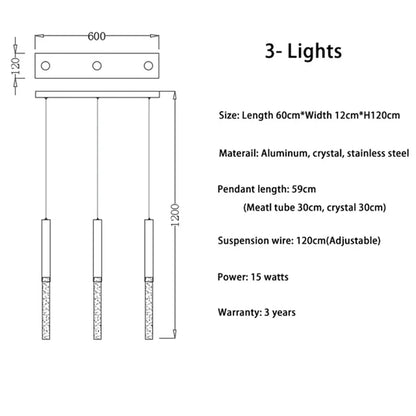 DecorBites™ Crystal LED Chandelier: Modern Nordic Minimalist Indoor Light Fixture for Living Room