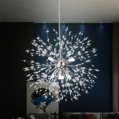 Decorbites™ Dandelion-Kronleuchter 8-Licht-Sputnik-Pendantleuchte Gold/Silber Wohnzimmerarmatur