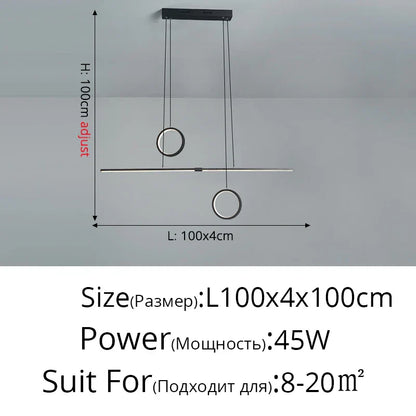 DecorBites™ LED Ceiling Chandelier: Modern Minimalist Kitchen Dining Table Lighting