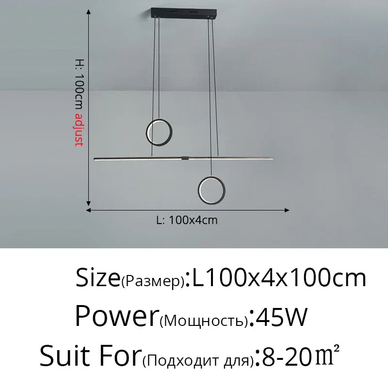 Black Aluminum Hanging Light