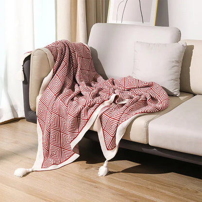 Decorbites™ Geometrische Fransen-Decke - Nordischer Stil Sofawurf und Boho-Dekor-Teppich