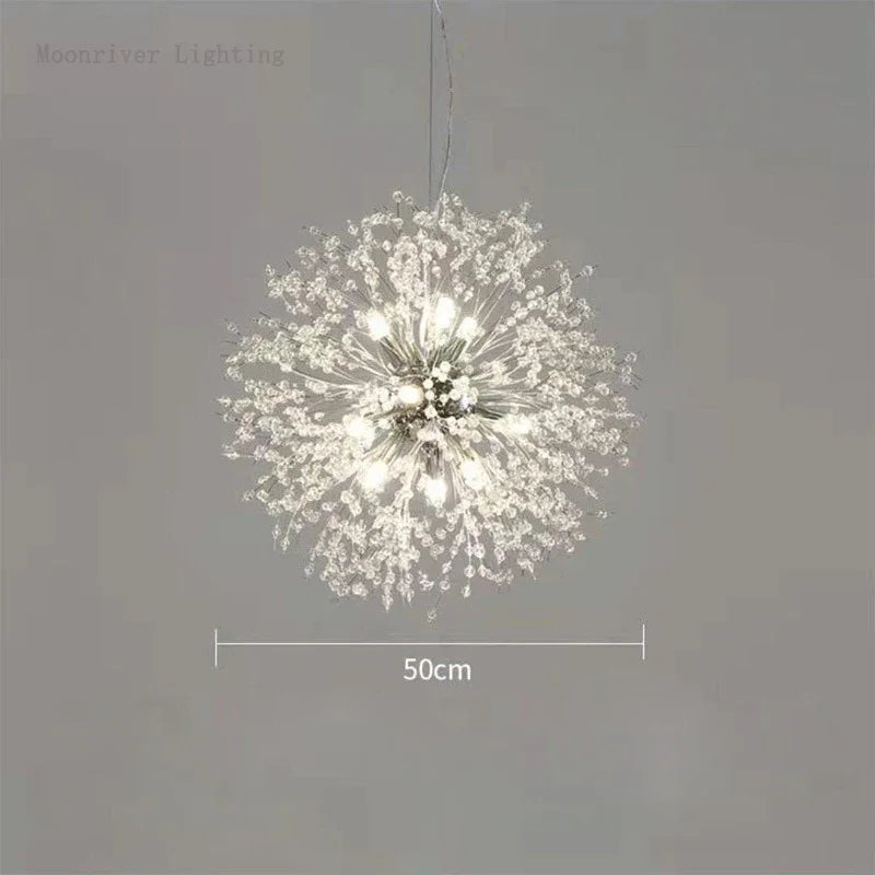 Decorbites™ Löwenzahn-Kristall-Leuchter: Moderner nordischer Stil LED-Hängeleuchte für das Wohnzimmer