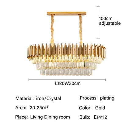 DecorBites™ Crystal LED Pendant Chandelier: Modern Luxury Living Room Dining Lighting Fixture