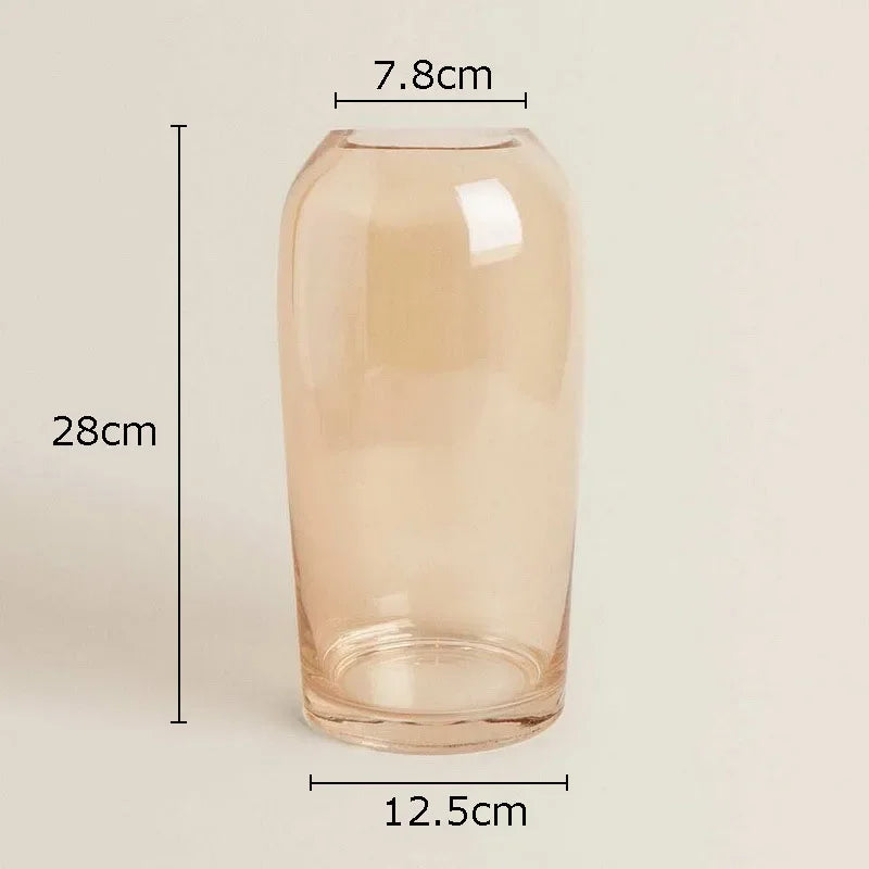 Decorbites™ Bernstein-Glasvase Transparente Hydroponik-Blumentopf Modernes Wohnaccessoire