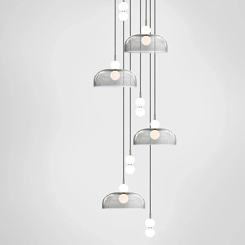 DecorBites™ Glass Ball Pendant Light for Duplex Stairwells, Living Room, Bedroom, and Staircase Decor