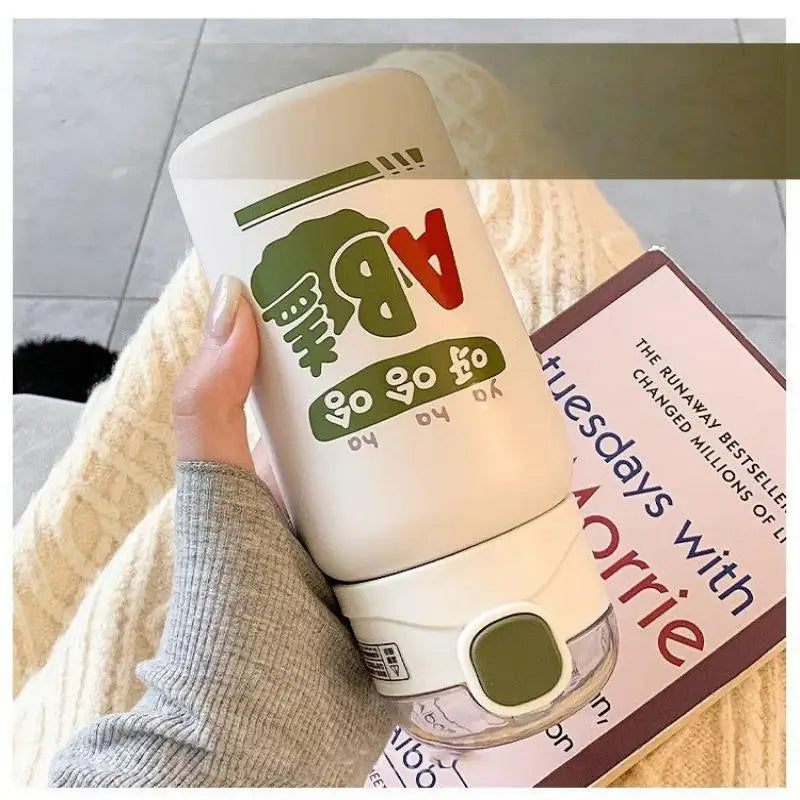 Decorbites™ Süßer Strohhaltiger Thermobecher für Mädchen - Hochwertiger tragbarer Wasserbecher für Kinder