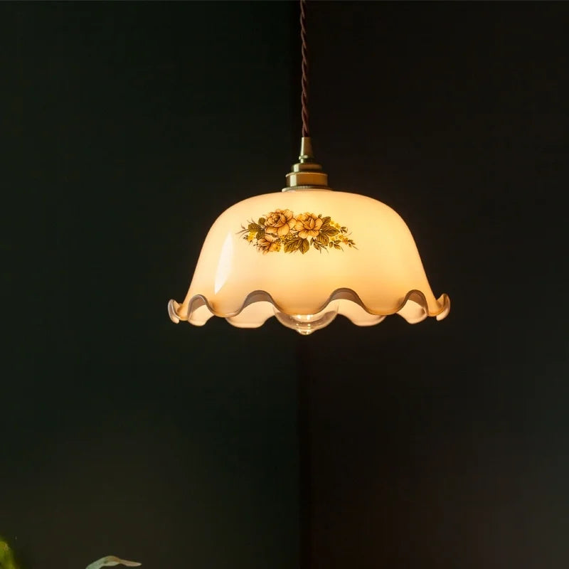 Decorbites™ Sahne Vintage Messing Glas LED-Hängeleuchte für Restaurant Bar Café Loft
