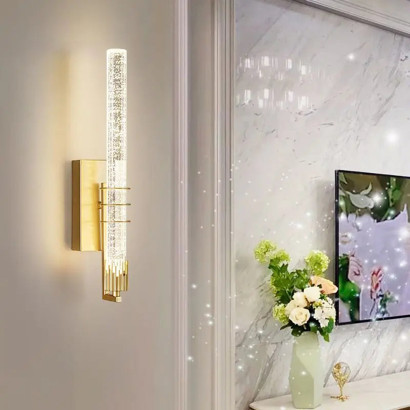 DecorBites™ Crystal Wall Sconce: Modern LED Decorative Light for Bedroom, Living Room & Corridor
