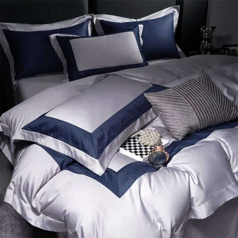Decorbites™ Ägyptische Baumwolle Luxus-Bettwäsche-Set, 1000TC, Bettbezug für Queen- oder King-Größe, weiche seidenartige Laken