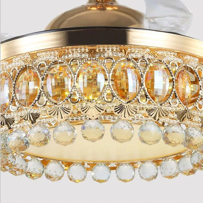 Decorbites™ 42-Zoll Gold Luxus-Kristall-Deckenventilatorleuchte mit Fernbedienung
