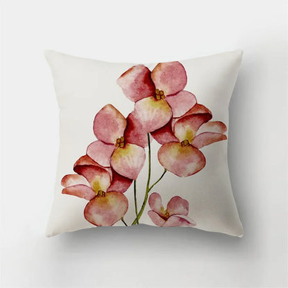 Decorbites™ Reh-Tier Kurz-Plüsch-Kissenbezug mit natürlichen Blättern und Blumen