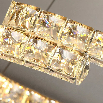 DecorBites™ Crystal Ceiling Chandelier, Stainless Steel Mirror Led Indoor Lighting