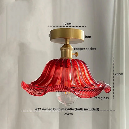 DecorBites™ Glass Copper Nordic Ceiling Lamp for Living Room & Balcony.