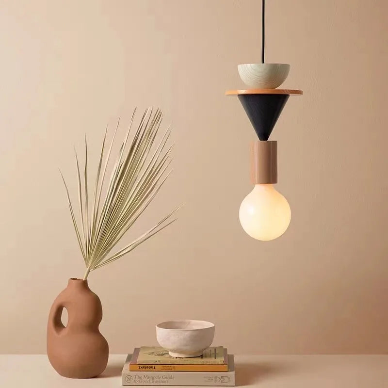 Decorbites™ LED Holz-Hängeleuchte: Nordisches Design, Kawaii-Schlafzimmer-Dekorleuchte