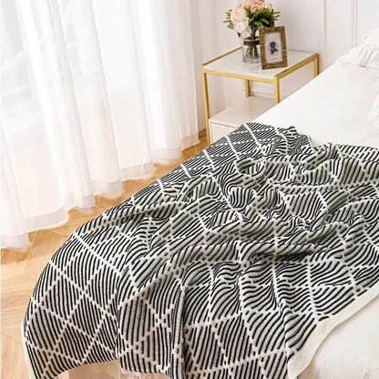 DecorBites™ Knit Sofa Blanket - Luxury Decorative Plaid Bedspread Throw Blanket