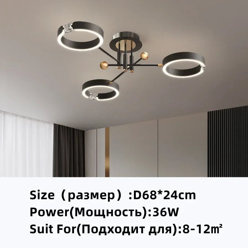 Decorbites™ Vergoldeter Kronleuchter mit Fernbedienung, Kristall-Dekoration für das Wohnzimmer
