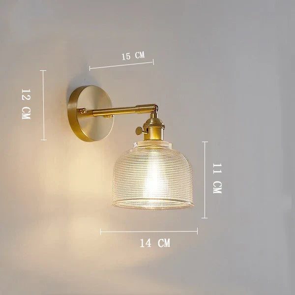 Decorbites™ Klar-Glas-LED-Wandlampe mit Kupfer-Zugschalter Moderne Wandlampe
