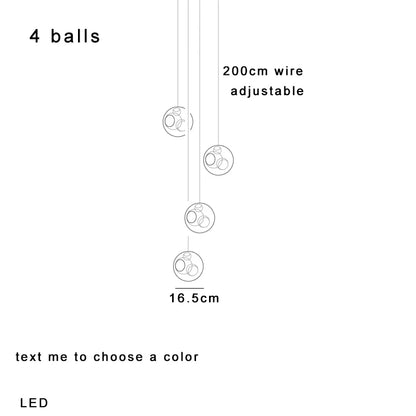 DecorBites™ Glass Ball Pendant Light: Modern Handmade Boho Sputnik Fixture for Living Room & Dining Room