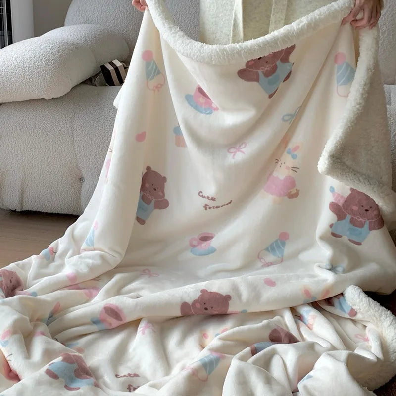 Cartoon Plush Sofa Blanket